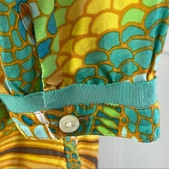 Trina Turk for Banana Republic Silk/Cotton Blend Blouse, Career, Mod 70's, 2 - Picture 8 of 10